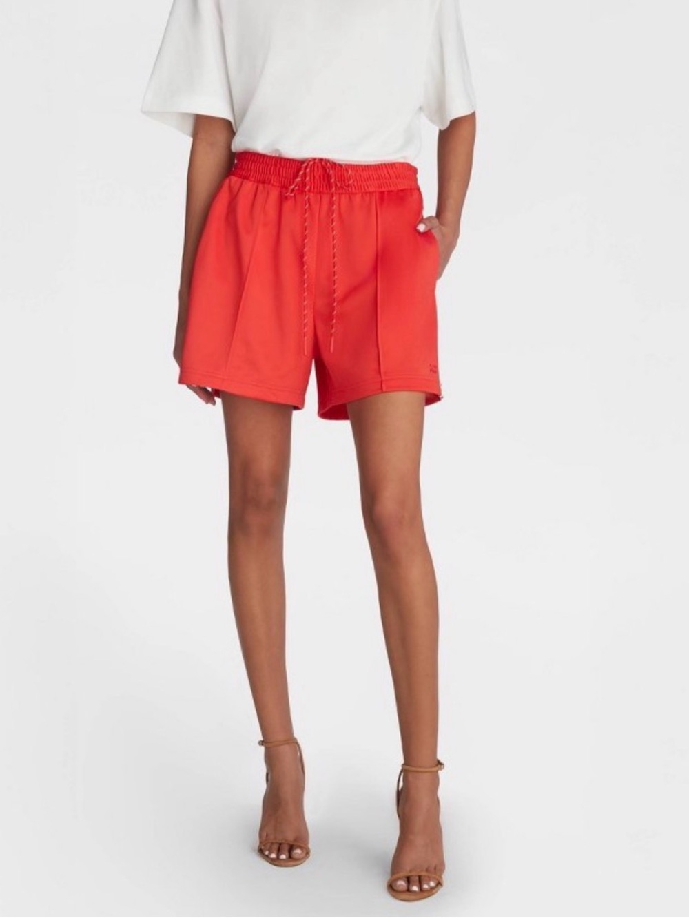KBB by KAHLANA Women's Red Mid-Rise 'The Track Shorts' - Athletic Shorts - Small